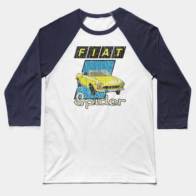 Fiat 124 Sport Spider Yellow 1975 Baseball T-Shirt by JCD666